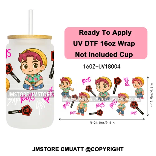 Tiger Demon Hunters Kpop Soda Boys Girl Dinner 16OZ UV DTF Cup Wraps Ready To Apply Transfer Stickers For Libbey Glass Can Mugs