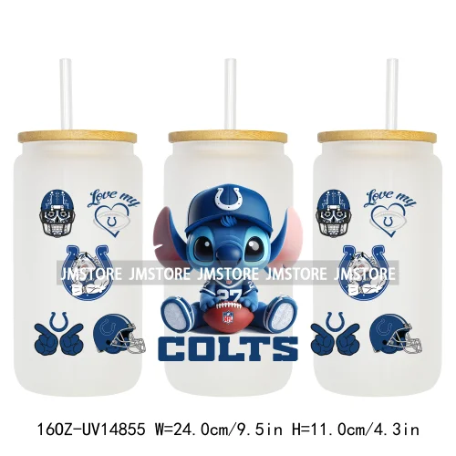 Cute Cartoon Sport Team Game Day 16OZ UV DTF Cup Wraps Ready To Apply Waterproof Transfer Stickers For Libbey Glass Can Tumbler