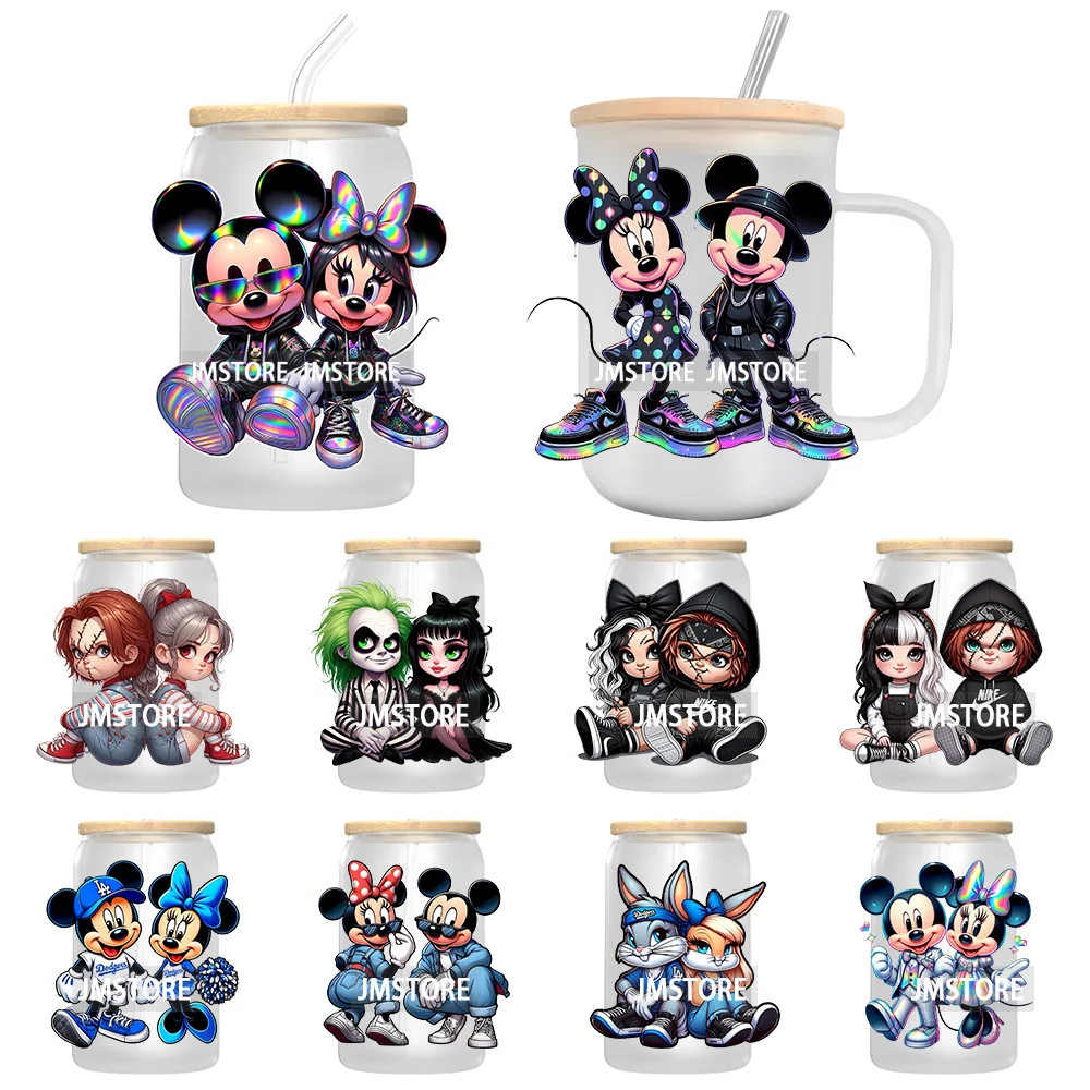 Cartoon Mouse Couple Valentine UV DTF Transfer Stickers Decals For Libbey Cold Cups Mugs Durable Waterproof Custom Logo Labels