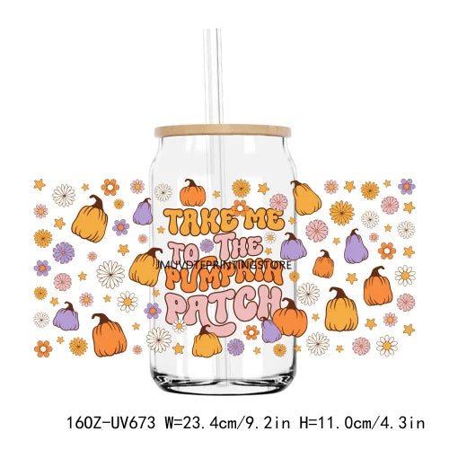 Thanksgiving Fall Thick And Juicy 16OZ UV DTF Cup Wrap Transfers Stickers Custom Labels DIY Waterproof Logo For Libbey Glass Can