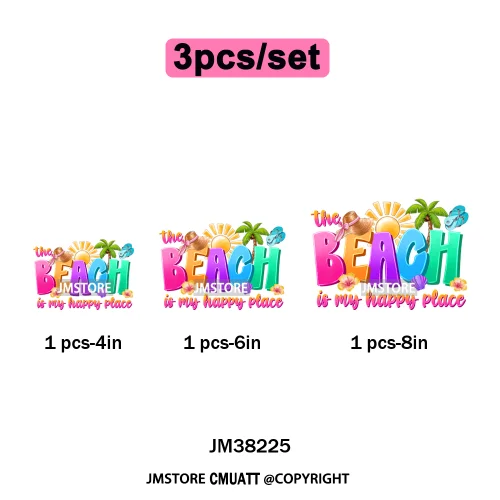 Tropical Summer Tequila Cocktail Drink Sunsets Salty Beach Vibes Logo Iron on DTF Transfers Stickers Ready to Press for Clothing