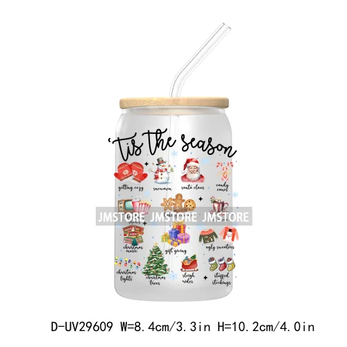 Howdy Christmas Boots UV DTF Transfer Stickers Decals For Libbey Cold Cups Mugs Tumbler Waterproof Labels Western Coquette Bow