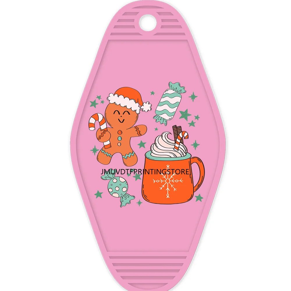 Retro Christmas Dashing Through the Snow High Quality WaterProof UV DTF Sticker For Motel Hotel Keychian