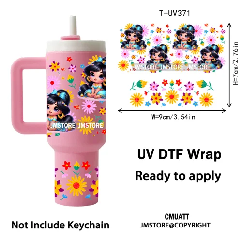 Baby Princess Butterfly Coquette Bow UV DTF Mini Tumbler Keychain Wraps Ready To Apply Transfer Stickers Prints Waterproof Decal
