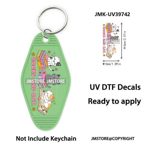 Season Reading Bookish Affirmation UV DTF Motel Keychain Decal Ready To Ship Custom Transfer Stickers Prints For Hotel Keychain