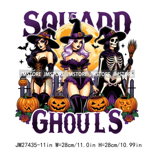 Colorful Coffee Spooky Babe Vibes Stay Spooky Season Ghost Skull Halloween DTF Decals Iron On Transfers Stickers For T-shirts