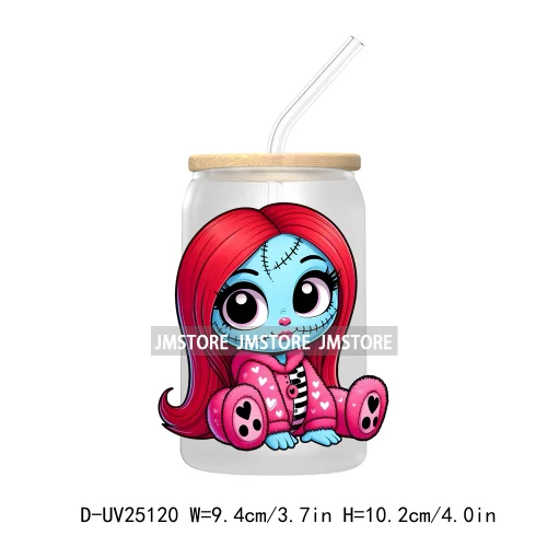 Cartoon Halloween Princess UV DTF Transfer Stickers Decals For Libbey Cold Cups Mugs Tumbler Waterproof DIY Custom Logo Labels