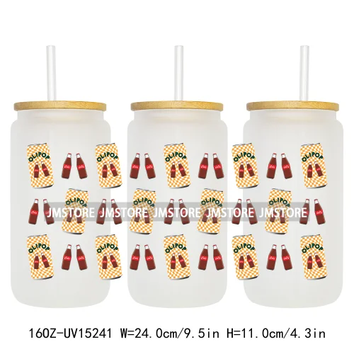 Coquette Soda Can Fruit Drink 16OZ UV DTF Cup Wraps Ready To Apply Waterproof Transfer Stickers For Libbey Glass Can Tumblers