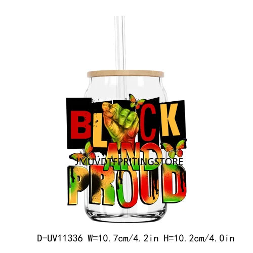 Juneteenth 1865 Black History Month UV DTF Transfers Stickers Decals For Libbey Cold Cups Mugs Tumbler Waterproof DIY Craft