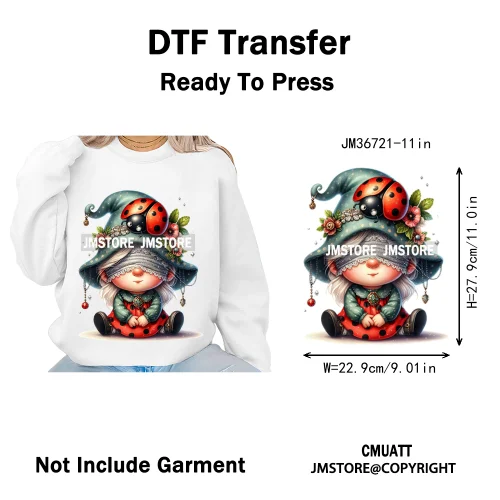 Spooky Scary Witch Girly Animal Flower Strawberry Gnomes Iron on DTF Washable Transfers Stickers Ready to Press for Hoodies Bags