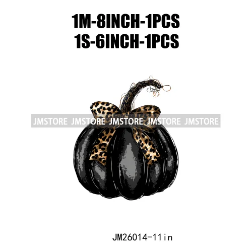 Colorful Gothic Girly Halloween Black Pumpkin Coquette Bow Decasl DTF Iron On Transfers Stickers Ready To Press For T-shirt Bags