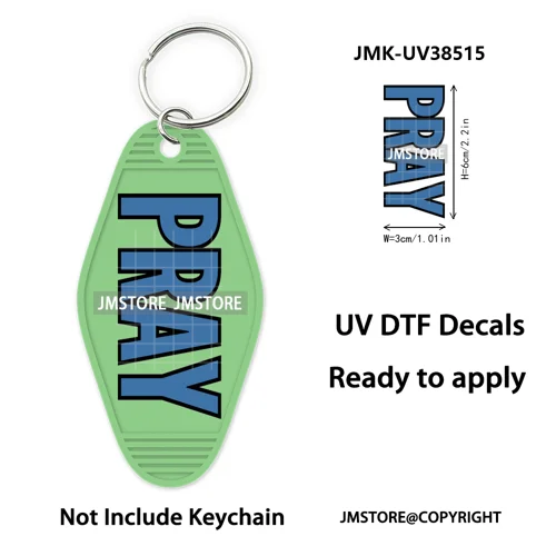 Christian Bible Jesus Faith Letters UV DTF Motel Keychain Decals Ready To Ship Custom Transfer Stickers Print For Hotel Keychain