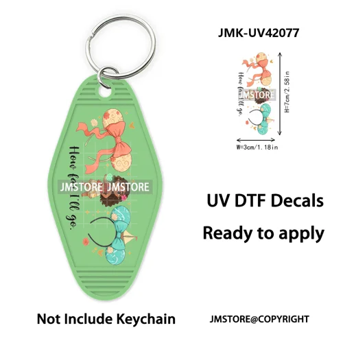 Coquette Bow Magical Mouse Cartoon UV DTF Motel Keychain Decal Ready To Ship Durable Transfer Stickers Prints For Hotel Keychain