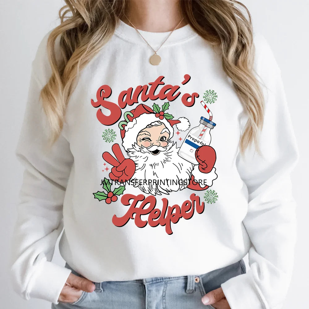 Feliz Navidad Mexican Christmas Concha Santa Latina Holiday Fiesta Iron on DTF Transfers Stickers Ready to Press for T-shirts