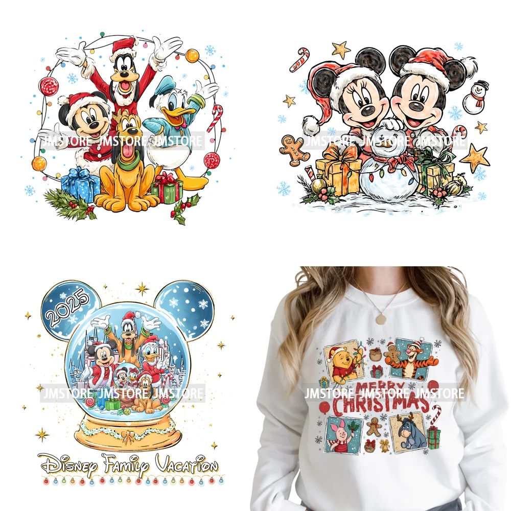 Funny Cartoon Mouse Friends Merry Christmas Movie Character Xmas Season Iron on DTF Transfer Stickers Ready to Press for Hoodies