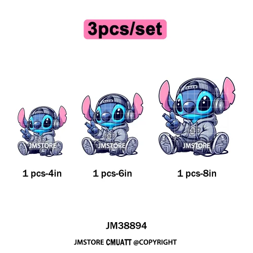 Urban Cartoon Character Streetwear Thermal Printing Iron on DTF Washable Transfers Stickers Ready to Press for Clothing Bags