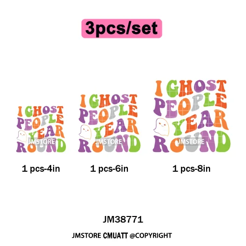 New Sarcastic Halloween Snarky Inspire Quotes Printing Iron on DTF Washable Transfers Stickers Ready to Press for Clothing Bags