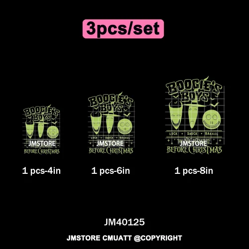 Halloween Horror Party Cartoon Friends Nightmare Spooky Vibes Iron on DTF Washable Transfers Stickers Ready to Press for Clothes