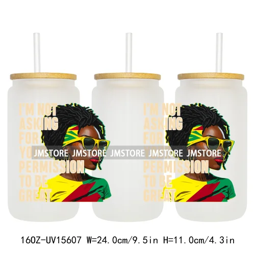 Juneteenth Vibes Sneaker And Heel Afro Woman 16OZ UV DTF Cup Wraps Ready To Apply Transfer Stickers For Libbey Glass Can Tumbler