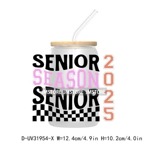 Senior 2025 College Grad UV Sticker Decals For Libbey Cold Cups Mugs Tumbler Transfer Stickers Waterproof Labels Graduation Cap