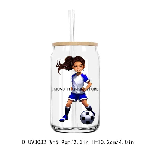 Sport Football Baseball Girl UV DTF Transfers Stickers Decals For Libbey Cold Cups Mugs Tumbler Waterproof DIY Craft