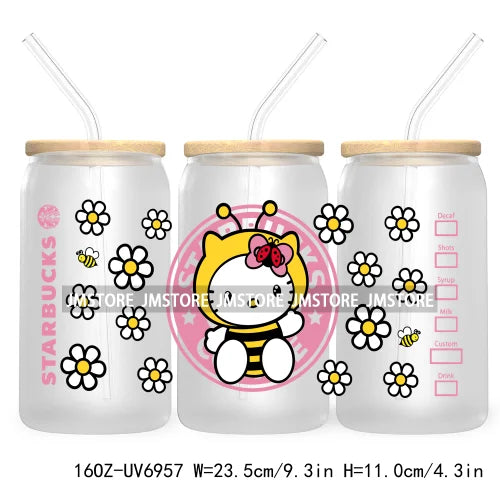 Cartoon Mouse Princess Friends 16OZ UV DTF Cup Wrap Transfers Stickers For Libbey Glass Can Cups Tumbler Waterproof Craft