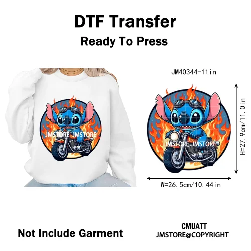 Trendy Cartoon Animal Characters Lover Cold Peel Logos Iron on DTF Washable Transfers Stickers Ready to Press for Hoodies Bags
