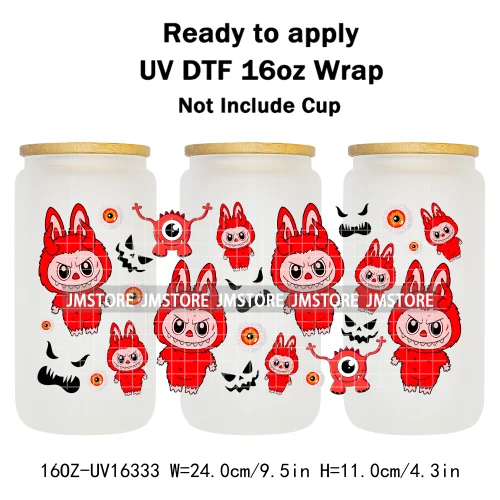 Laboo Killers Friends Halloween Monster Doll UV DTF Stickers Ready To Transfer Cup Wrap Custom Logo For Libbey Can Glass Tumbler