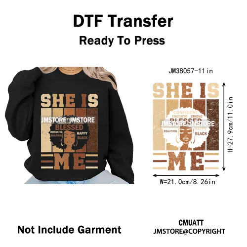 God Says She Is Dope Women Juneteenth 1865 Independence Washable Iron on DTF Transfers Stickers Ready to Press for Clothes