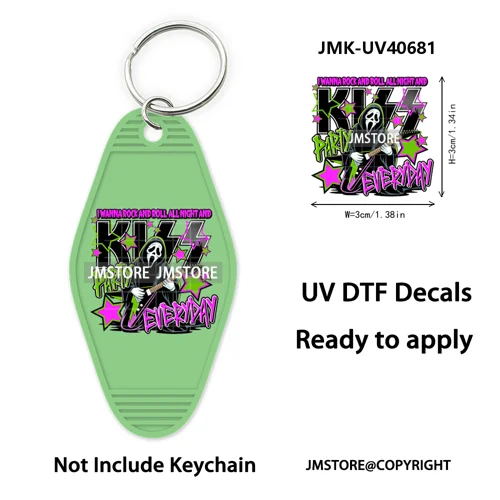 Horror Movie Characters Halloween Mom UV DTF Motel Keychain Wraps Ready To Apply Waterproof High Quality Hotel Keychain Decals
