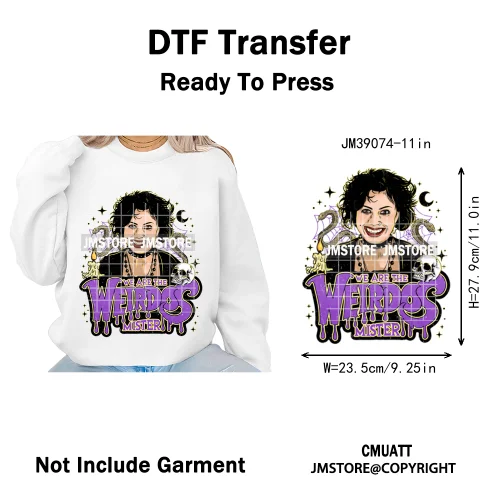 Ghoul Mum Witchy Halloween Horror Killer Movie Character Iron on DTF Washable Transfer Stickers Ready to Press for T-shirts Bags