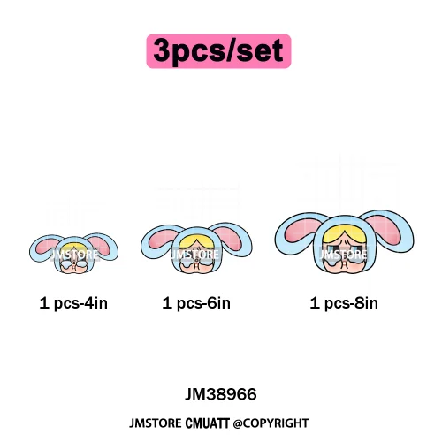 Cute Cry Tears Sad Girls Cartoon Dolls Love Designs Iron on DTF Washable Heat Transfers Stickers Ready to Press for Clothes Bags