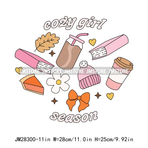 Pumpkin Season Autumn Coquette Bow Girly Cozy Fall Vibes Decals DTF Iron On Transfers Stickers Ready To Press For Hoodies Bags