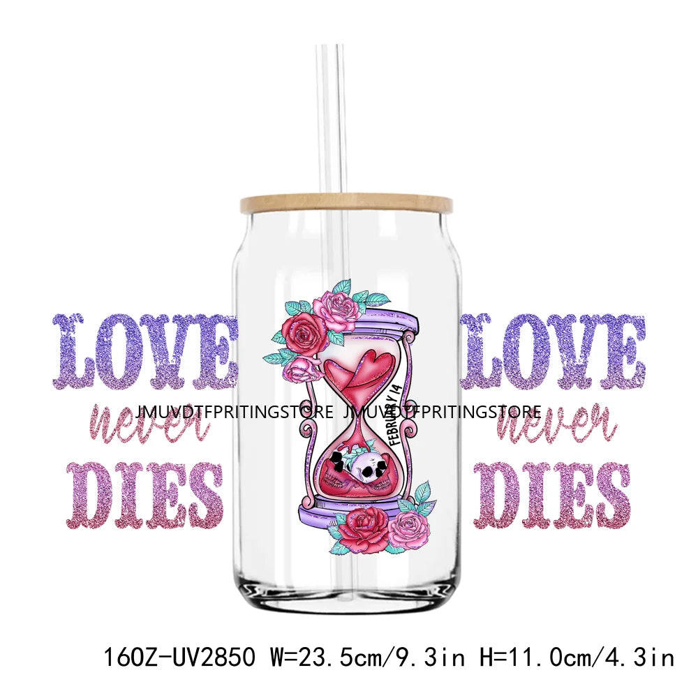 Camping Is My Valentine UV DTF Sticker For 16OZ Libbey Glass Cup Can Wrap Transfer Sticker Custom DIY Logo Love Camp Coffee