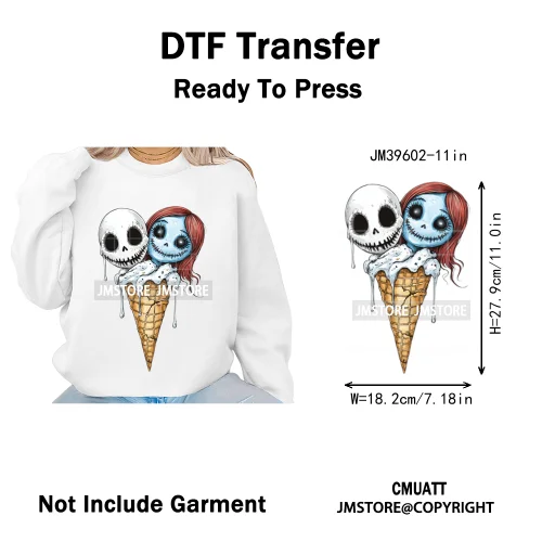 Scary Halloween Popsicles Horror Movie Killers Character Iron on DTF Washable Transfers Stickers Ready to Press for Textile Bags