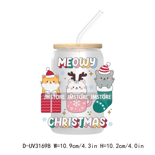 Hot Cocoa Season Western Howdy Ghost Christmas Custom UV DTF Sticker Decals For Libbey Cold Cups Mugs Tumbler Transfer Stickers