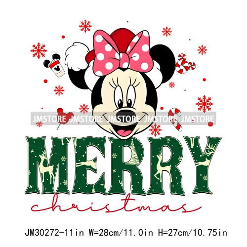 Merry Christmas Cute Cartoon Animal Friends Winter White Festive Vibes Iron On DTF Transfers Stickers Ready To Press For Hoodies