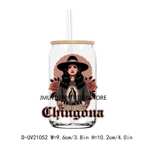 Mexican Latina Mama Chicano Cartoon Girls UV DTF Transfer Stickers Decals For Libbey Cold Cups Mugs Tumbler Waterproof DIY Logo