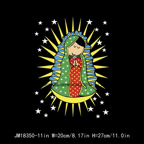 Virgencita Birgen De Guadalupe Nuestra Senora De Guadalupe  Floral Mexican Virgen Our Lady Mary DTF Transfer Sticker For Hoodies