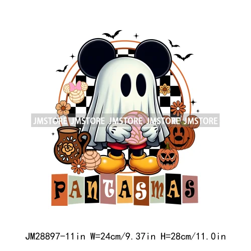 Pan Tasmas Spooky Halloween Conchas Cucuys Mexican Spooky Season Ghost Iron On DTF Transfer Stickers Ready To Press For T-shirts