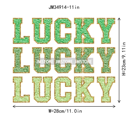 In My Lucky Era Faux Green Sequin Glitter St.Patrick's Lucky Charm Iron On DTF Transfers Stickers Ready To Press For Sweatshirts