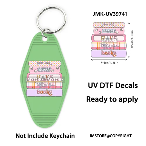 Season Reading Bookish Affirmation UV DTF Motel Keychain Decal Ready To Ship Custom Transfer Stickers Prints For Hotel Keychain