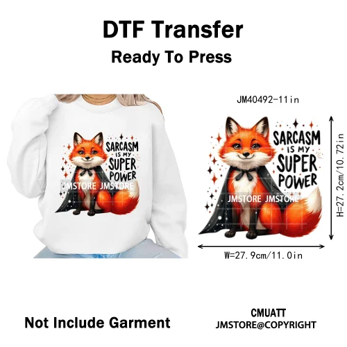 Funny Animal Snarky Inspire Quotes Dog Cat Sarcastic Saying Iron on DTF Washable Transfers Stickers Ready to Press for Clothes