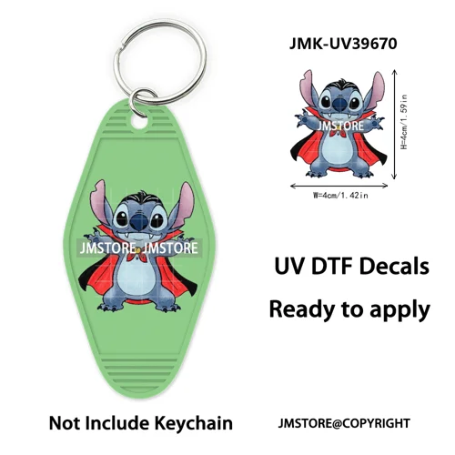 Horror Cartoon Halloween Pumpkin UV DTF Motel Keychain Decals Ready To Ship Durable Transfer Stickers Prints For Hotel Keychain