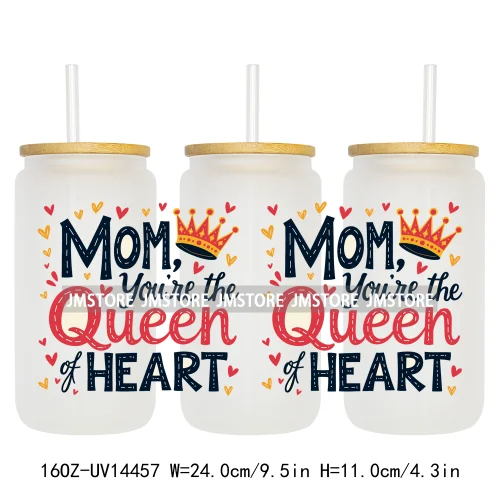 Mother's Day Quotes Mom Love UV DTF Wraps Transfer Sticker Waterproof Custom UV DTF Prints For 16OZ Libbey Glass Can Tumbler Mug