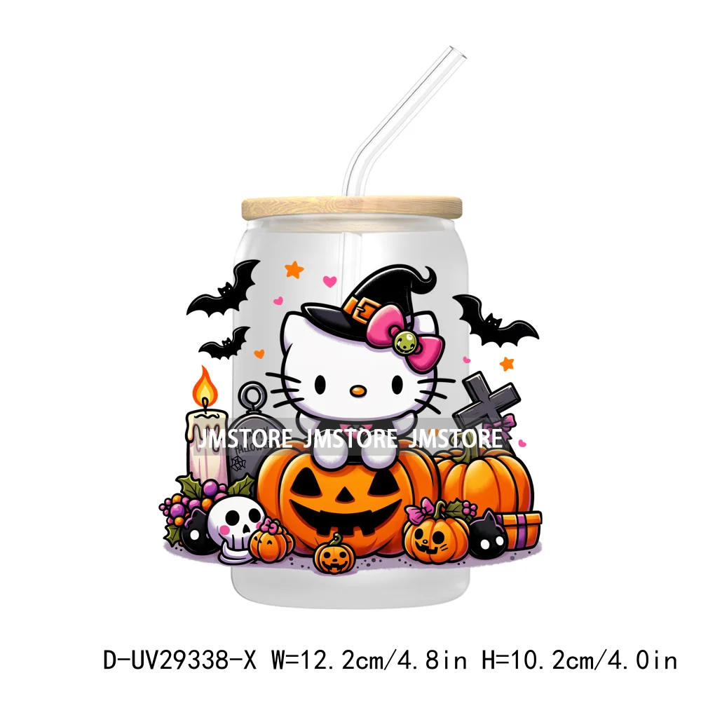 Cute Halloween Horror Characters UV DTF Transfer Stickers Decals For Libbey Cold Cups Mug Tumbler Waterproof Scary Movie Killers