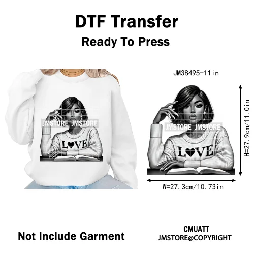Motivational African Girls Melanin Queen Hope Faith Self Love Printing Iron on DTF Transfer Stickers Ready to Press for Clothing