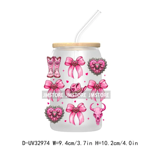 Coquette Valentine Heart Love XOXO Valentine's Day UV DTF Transfer Stickers Decals For Libbey Cold Cups Mugs Tumbler Waterproof