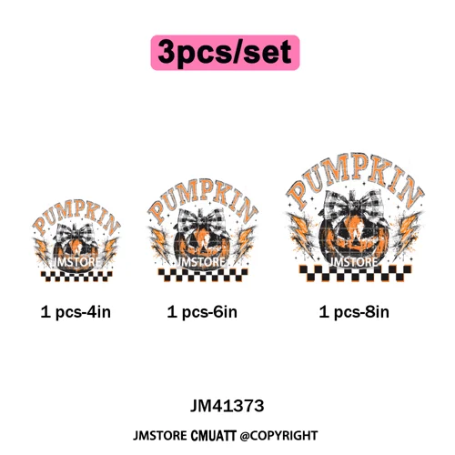 Preppy Coquette Halloween Floral Fall Pumpkin Spooky Season Iron on Washable DTF Transfers Stickers Ready to Press for Clothing