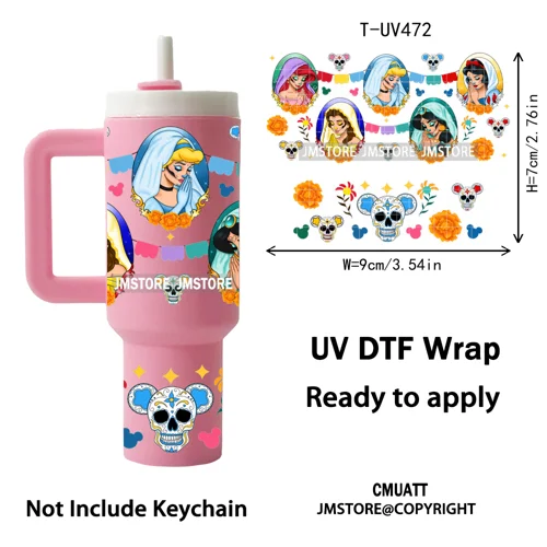 Cartoon Movie Thanksgiving Christmas UV DTF Keychain Wraps Ready To Apply Durable Custom UV Stickers For Mini Tumbler Keychain